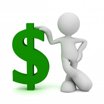 truthfinder cost background check service white man animation leaning on green dollar sign white background